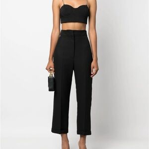 MICHAEL Michael Kors Black chain-link strap cropped top